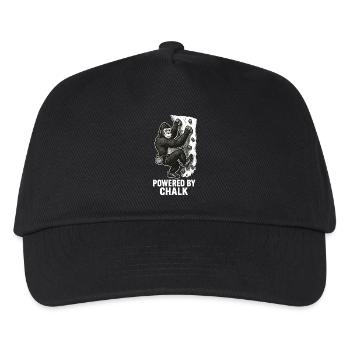 Gorilla Bouldering – Powered by Chalk Saying - Kids’ Baseball Cap - black - Front