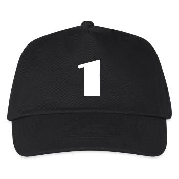 1 YEAR. 1ST ANNIVERSARY. BIRTHDAY 1 YEAR. ONE - Kids’ Baseball Cap - black - Front