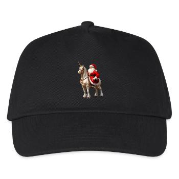Weihnachtsmann Reiter - Kinder Basecap - Schwarz - Vorne