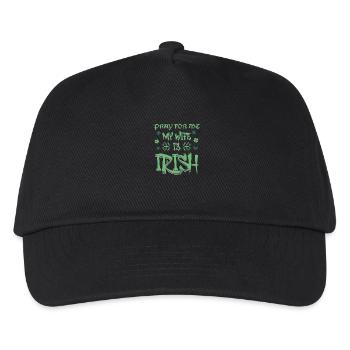 St. Patricks Day 2024 Beten Sie für mich, meine Frau ist Irin - Kinder Basecap - Schwarz - Vorne