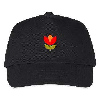 70er Jahre Blume Muster - Kinder Basecap - Schwarz - Vorne