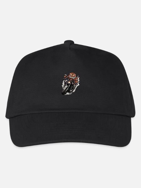 Tiger Motorrad Biker Beast - Kinder Basecap - Schwarz