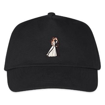 Ehepaar Hochzeit Braut Bräutigam - Kinder Basecap - Schwarz - Vorne