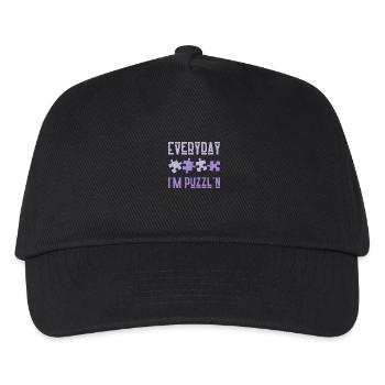 Everyday I'm Puzzl'n Jigsaw Puzzle Master Puzzling - Kids’ Baseball Cap - black - Front