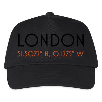 london coordinates - Kinder Basecap - Schwarz - Vorne