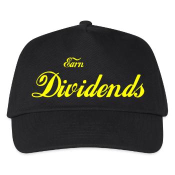 Earn Dividends (Dividenden) gelb - Kinder Basecap - Schwarz - Vorne