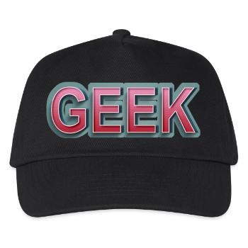GEEK Comic Retro Schriftzug - Kinder Basecap - Schwarz - Vorne