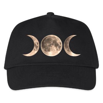 Wicca Mond - triple moon - Goddess symbol - Kinder Basecap - Schwarz - Vorne