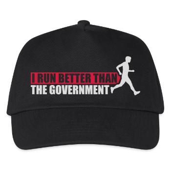 run better than government - Kids’ Baseball Cap - black - Front