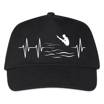 Pulse Diving Diver Cliff Jumping ECG Icon - Casquette de baseball Enfant - noir - Devant