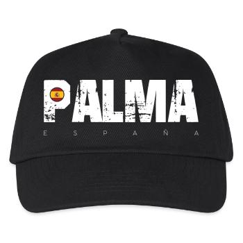 Palma Texte en détresse avec drapeau espagnol - Casquette de baseball Enfant - noir - Devant