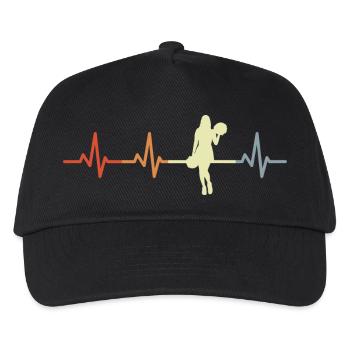 Cheerleaderin Kardiogramm - Kinder Basecap - Schwarz - Vorne