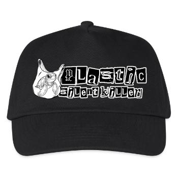 Plastik // Stiller Killer // Illustration - Kinder Basecap - Schwarz - Vorne