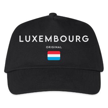 Flagge von Luxemburg, Luxemburger Stolz - Kinder Basecap - Schwarz - Vorne