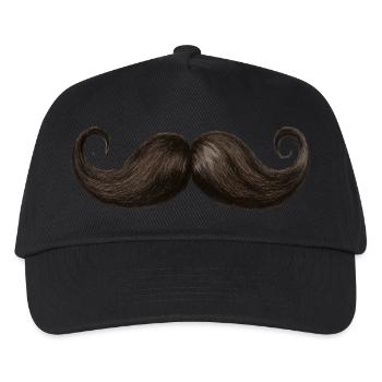 Vintage Moustache - Kinder Basecap - Schwarz - Vorne