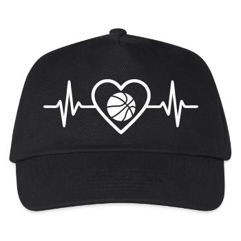 Basketball Herz Basketball - Kinder Basecap - Schwarz - Vorne