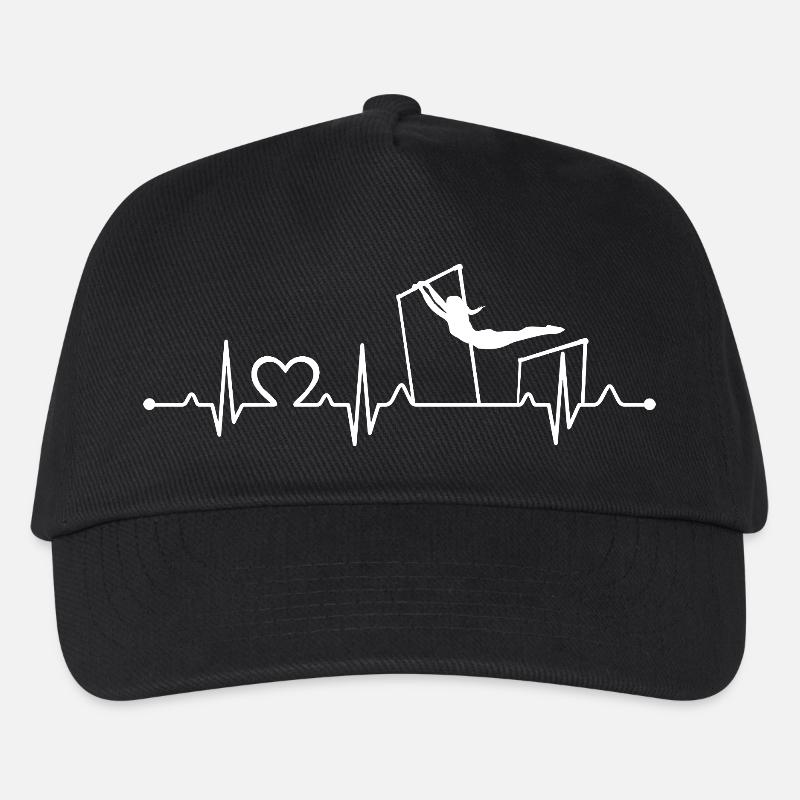 Gymnastik Herzschlag EKG Stufenbarren Turner-Geschenk - Kinder Basecap - Schwarz