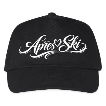 Apres Ski Herz - Kinder Basecap - Schwarz - Vorne
