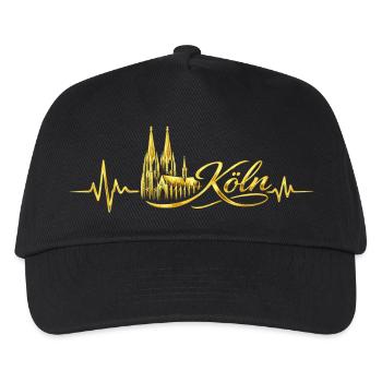 Cologne Heartbeat Skyline Cologne Cathedral Love Gift - Kids’ Baseball Cap - black - Front