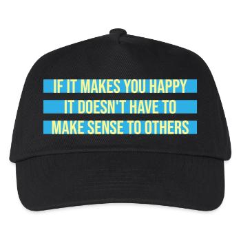 If Makes You Happy Sense Others Spruch Glück Frei - Kinder Basecap - Schwarz - Vorne