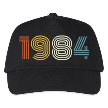 1984 Geschenk 1984 Jahrgang 1984 - Kinder Basecap - Schwarz - Vorne