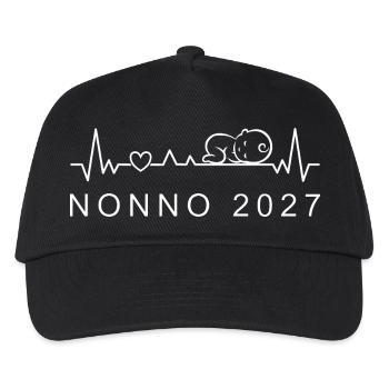 Futuro Nonno 2027 Battito Cardiaco Gravidanza - Kinder Basecap - Schwarz - Vorne