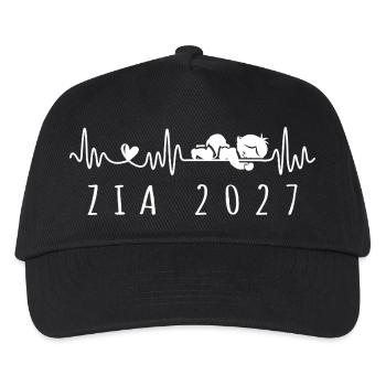 Zia 2027 Battito Cardiaco Annuncio Gravidanza - Kids’ Baseball Cap - black - Front