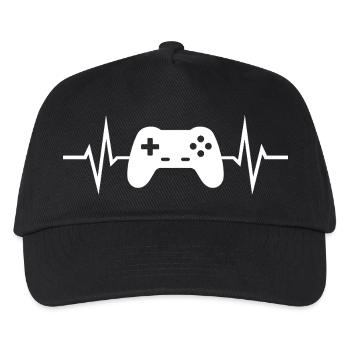 Gaming Controller Herzschlag Liebe Gamer Zocker - Kinder Basecap - Schwarz - Vorne