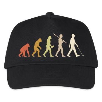 Hockey Evolution Lustiges Eishockeyspieler-Geschenk - Kinder Basecap - Schwarz - Vorne