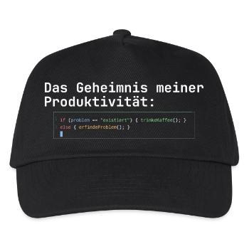 Programmierer Kaffee Geheimnis der Produktivität - Kinder Basecap - Schwarz - Vorne