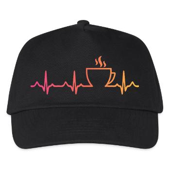 Sunset Coffee, Heartbeat, Coffee - Kids’ Baseball Cap - black - Front