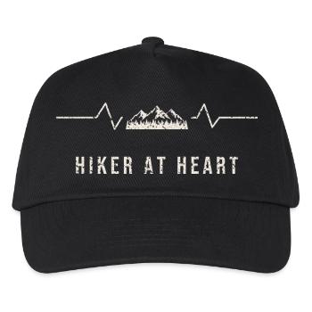 Hiker At Heart Heartbeat - Kids’ Baseball Cap - black - Front