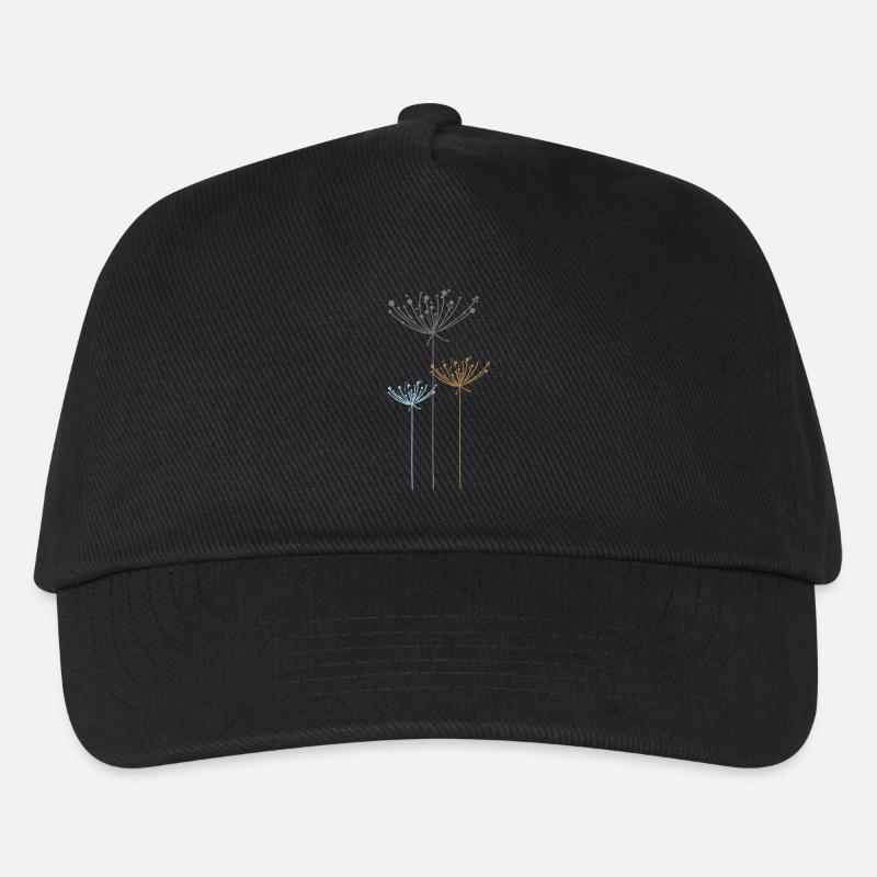 Blüte - Pflanze -Floral - Kinder Basecap - Schwarz