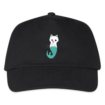 Katze Meerjungfrau - Kinder Basecap - Schwarz - Vorne