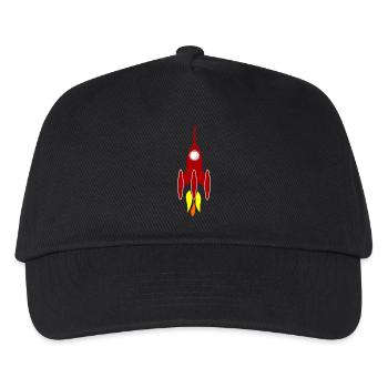 Rakete - Kinder Basecap - Schwarz - Vorne