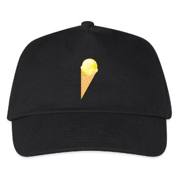 Kugel Vanille Eis Geschenk Idee - Kinder Basecap - Schwarz - Vorne