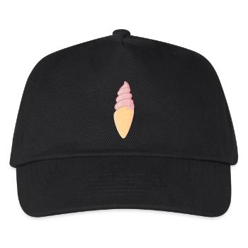 Ice Cream / Eiscreme / Softeis - Kinder Basecap - Schwarz - Vorne