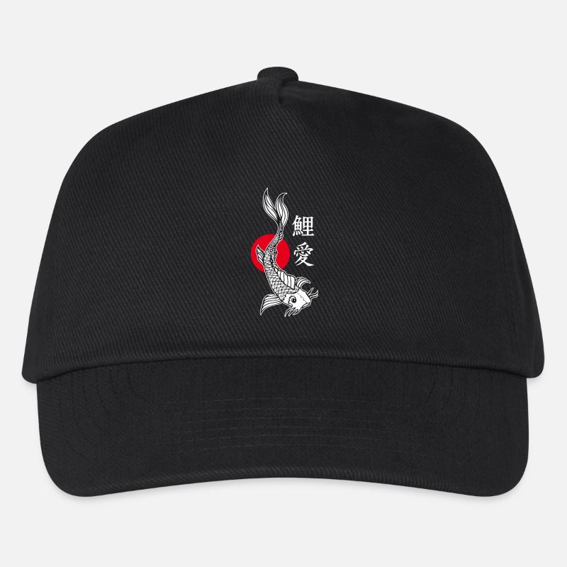 Koi illustration point rouge écriture japonaise - Casquette de baseball Enfant - noir