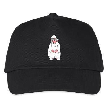 opa alt grossvater schlafanzug mantel muetze muede - Kinder Basecap - Schwarz - Vorne