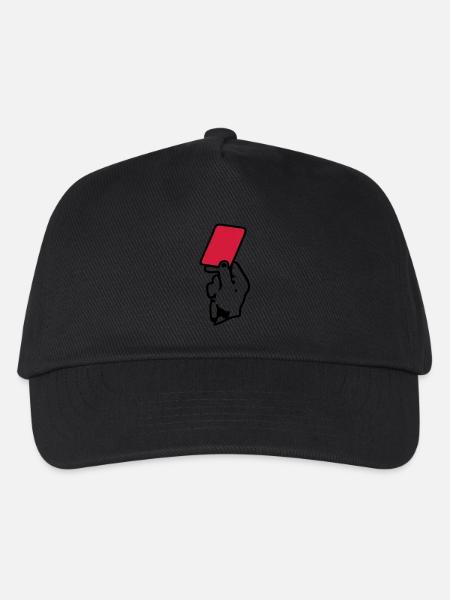 Hand in Hand eine rote Karte rote Karte - Kinder Basecap - Schwarz
