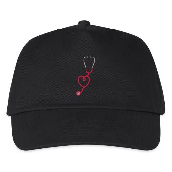 stethoscope coeur love stetoscope 1 - Casquette de baseball Enfant - noir - Devant