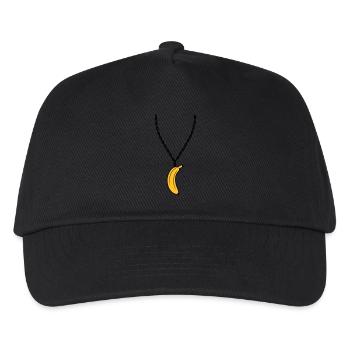 banane halskette schmuck lustig obst design clipar - Kinder Basecap - Schwarz - Vorne