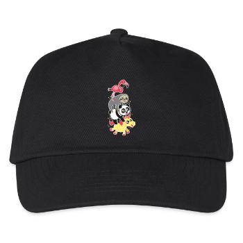 Fancy Stadtmusikanten Einhorn Panda Flamingo Sloth - Kinder Basecap - Schwarz - Vorne
