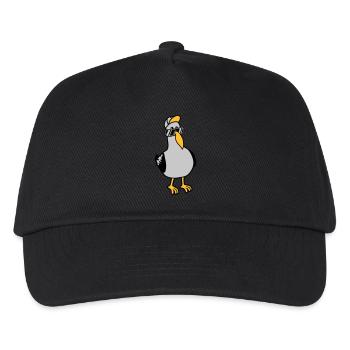 Coole Möwe Sonnenbrille Mütze - Kinder Basecap - Schwarz - Vorne