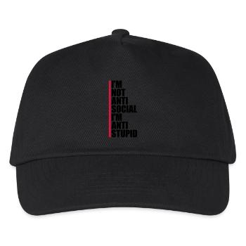 not antisocial anti stupid - Kinder Basecap - Schwarz - Vorne