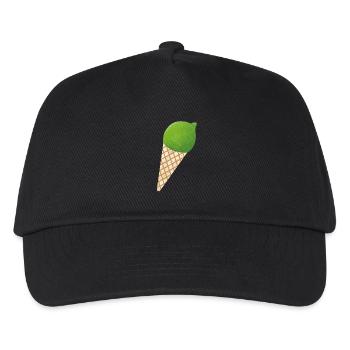 Limette Eis Sommer Eiscreme Zitrone Frucht Urlaub - Kinder Basecap - Schwarz - Vorne
