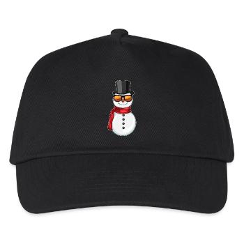 Schneemann Weihnachten Gentleman - Kinder Basecap - Schwarz - Vorne
