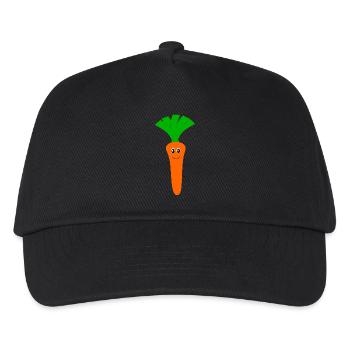 Kawaii Möhre Kawaii Früchte Kawaii Gemüse - Kinder Basecap - Schwarz - Vorne