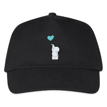 elefant mit luftballon - Kinder Basecap - Schwarz - Vorne