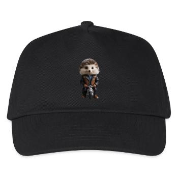 Biker hedgehog - Kids’ Baseball Cap - black - Front